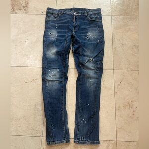DSQUARED2 Men’s Distressed Blue Denim Jeans